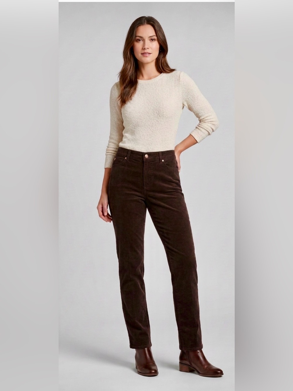 Bandolino Mandie Brown Corduroy Pants Size 10